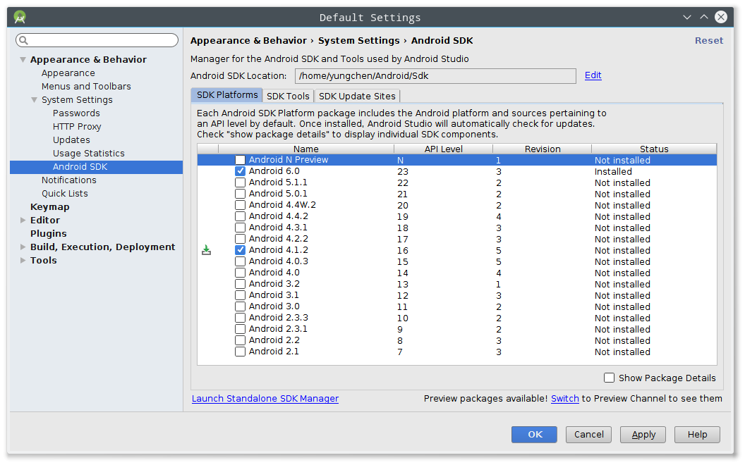 Choose a minimum API level